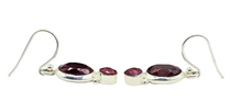 Load image into Gallery viewer, Genuine Ruby Earrings, July Birthstone, 40th Anniversary, Sterling Silver, Double Drops, Courage Gem, Passion Stone - GemzAustralia 