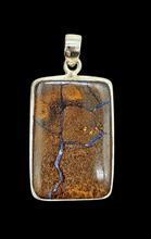Load image into Gallery viewer, Rectangle Boulder Opal Pendant, Solid Opal, Australian Opal, Sterling Silver, October Birthstone, Precious Stone - GemzAustralia 