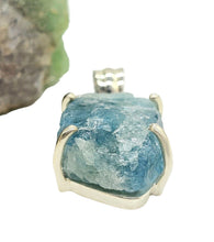 Load image into Gallery viewer, Raw Aquamarine Pendant, March Birthstone, Sterling Silver, Courage Gem, Communication with the Divine, Natural Rough Stone - GemzAustralia 