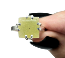 Load image into Gallery viewer, Square Emerald Ring, May Birthstone, Size 7, Sterling Silver, Natural Gemstone, Inspiration Stone, Action Stone - GemzAustralia 