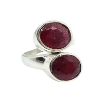 Load image into Gallery viewer, 11 carat Ruby Ring, Size 8.5, 40th Anniversary Stone, Sterling Silver, July Birthstone, Oval Faceted, Energy Stone - GemzAustralia 