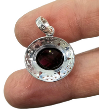 Load image into Gallery viewer, 8 carat Garnet Pendant, Sterling Silver, January Birthstone, Oval Shaped, Inspires Love &amp; Devotion, Energy Stone - GemzAustralia 