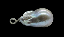 Load image into Gallery viewer, Silver Baroque Pearl Pendant, Freshwater Pearl, Sterling Silver, June Birthstone, Natural Pearl, Flameball fireball Pearl - GemzAustralia 