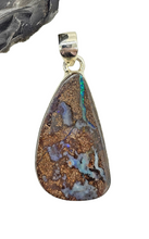 Load image into Gallery viewer, Australian Boulder Opal Pendant, Solid Opal, Australian Opal, Sterling Silver, October Birthstone, Precious Stone - GemzAustralia 