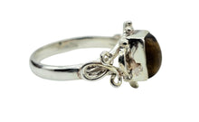 Load image into Gallery viewer, Ornate Tiger's Eye Ring, Size 8, Sterling Silver, Rectangle Shaped, Kundalini Awakening, Courage Gemstone, Protection Amulet, Leo Zodiac