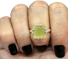 Load image into Gallery viewer, Square Emerald Ring, May Birthstone, Size 7, Sterling Silver, Natural Gemstone, Inspiration Stone, Action Stone - GemzAustralia 