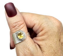 Load image into Gallery viewer, Citrine Ring, Adjustable Size, Sterling Silver, Oval Faceted, November Birthstone, Abundance Gemstone, Success Stone, Natural Gemstone - GemzAustralia 