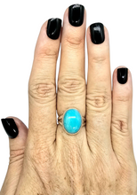 Load image into Gallery viewer, Peruvian Amazonite Ring, Size 7, Sterling Silver, Natural Glowing Seafoam Blue Green Colour, Amazing Natural Gemstone - GemzAustralia 