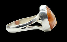 Load image into Gallery viewer, Rough Carnelian Ring, Size 8.5, Sterling Silver, Orange Gemstone, Artist's Stone, Confidence Stone, Raw Gem