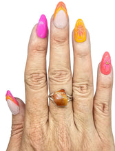 Load image into Gallery viewer, Rough Carnelian Ring, Size 8.5, Sterling Silver, Orange Gemstone, Artist's Stone, Confidence Stone, Raw Gem