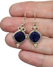 Load image into Gallery viewer, Australian Blue Sapphire Earrings, 10.5 carats, Sterling Silver, Diamond faceted, September Birthstone, Wisdom Stone, Love Stone - GemzAustralia 