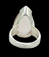 Load image into Gallery viewer, Rose Quartz Ring, Size 6.75, Sterling Silver, Pear Shape, 20 Carats, Love Stone, Unconditional Love, Pink Gem - GemzAustralia 