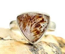 Load image into Gallery viewer, Trillion Super Seven ring, Size 7, Melody Stone, Sterling Silver, Opens all senses, Wellness Stone, Meditation Gem