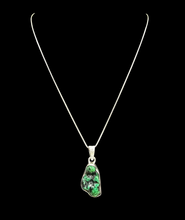 Load image into Gallery viewer, Emerald Green Tibetan Turquoise Pendant, Sterling Silver, Protection Stone, Love Rock, December Birthstone - GemzAustralia 