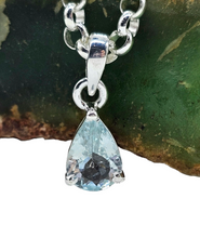 Load image into Gallery viewer, Aquamarine Pendant, March Birthstone, Pear Faceted, 2.6 carats, Courage Gemstone, Communication Stone - GemzAustralia 