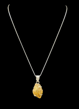 Load image into Gallery viewer, Raw Citrine Pendant, Sterling Silver, Rough Gemstone, November Birthstone, Prong Set, Happiness Gem, Success Stone - GemzAustralia 