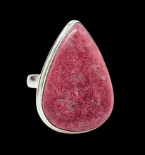 Load image into Gallery viewer, Massive Statement Thulite Ring, Size 7, Sterling Silver, Vibrant Pink Gemstone, Pink Zoisite, Rosaline Crystal, Stone of Love