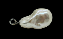 Load image into Gallery viewer, Baroque Pearl Pendant, Freshwater Pearl, Sterling Silver, June Birthstone, Natural Pearl, White flameball fireball Pearl - GemzAustralia 