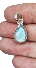 Load image into Gallery viewer, Larimar Pendant, Sterling Silver, Stone of Atlantis, Dolphin Stone, Pear Shaped, Spiritual Gemstone, Volcanic Gemstone - GemzAustralia 