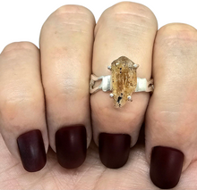 Load image into Gallery viewer, Imperial Topaz Ring, Size 7 3/4, Sterling Silver, Raw Gem, Filigree Band, Manifestation Stone, Solar Plexus Chakra, Rare Variety of Topaz - GemzAustralia 