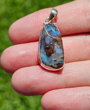 Load image into Gallery viewer, Queensland Boulder Opal Pendant, Solid Opal, Australian Opal, Sterling Silver, October Birthstone, Precious Stone - GemzAustralia 