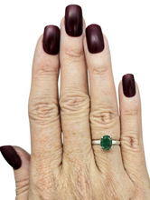 Load image into Gallery viewer, Genuine Emerald Ring, May Birthstone, Size O, Sterling Silver, Natural Gemstone, Inspiration Stone, Action Stone - GemzAustralia 