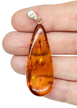 Load image into Gallery viewer, Cognac Amber Pendant, Sterling Silver, Millions of years old, Fossilized Tree Resin, Balance Gem, Wisdom Gem, Genuine - GemzAustralia 