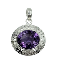 Load image into Gallery viewer, Amethyst Pendant, 6th Wedding Anniversary, Sterling Silver, February Birthstone, Purple Gemstone, Powerful Stone - GemzAustralia 