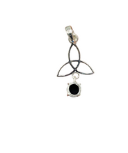 Load image into Gallery viewer, Celtic Knot, Black Onyx Pendant, Sterling Silver, Protection Stone, lucky Gem, Strength Giving Gem - GemzAustralia 