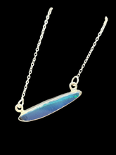 Load image into Gallery viewer, Australian Opal Necklace, Sterling Silver, October Birthstone, Blue Green Opal, Precious Gemstone - GemzAustralia 