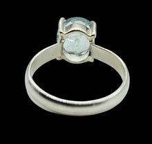 Load image into Gallery viewer, Oval Faceted Aquamarine Ring, Size 7, Sterling Silver, 19th Anniversary, March Birthstone, Solitaire Ring, Courage &amp; Communication Stone