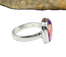 Load image into Gallery viewer, Square shaped Oyster Turquoise &amp; Pink Opal Ring, Size N, Sterling Silver, Love Stone, Copper Turquoise, Heart Chakra - GemzAustralia 