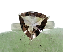 Load image into Gallery viewer, Trillion Ametrine Ring, Size 9, Sterling Silver, Combination of Amethyst &amp; Citrine, Trystine Crystal, Bolivianite, Stone of Balance - GemzAustralia 