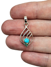 Load image into Gallery viewer, Blue Turquoise Pendant, Sterling Silver, Pear Shaped, Protection Stone, Love Stone, December Birthstone, Copper Turquoise - GemzAustralia 