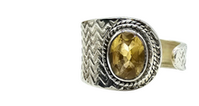Load image into Gallery viewer, Citrine Ring, Adjustable Size, Sterling Silver, Oval Faceted, November Birthstone, Abundance Gemstone, Success Stone, Natural Gemstone - GemzAustralia 