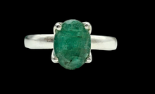 Load image into Gallery viewer, Genuine Emerald Ring, May Birthstone, Size O, Sterling Silver, Natural Gemstone, Inspiration Stone, Action Stone - GemzAustralia 