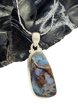 Load image into Gallery viewer, Queensland Boulder Opal Pendant, Solid Opal, Australian Opal, Sterling Silver, October Birthstone, Precious Stone - GemzAustralia 
