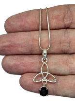 Load image into Gallery viewer, Celtic Knot, Black Onyx Pendant, Sterling Silver, Protection Stone, lucky Gem, Strength Giving Gem - GemzAustralia 