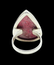 Load image into Gallery viewer, Massive Statement Thulite Ring, Size 7, Sterling Silver, Vibrant Pink Gemstone, Pink Zoisite, Rosaline Crystal, Stone of Love