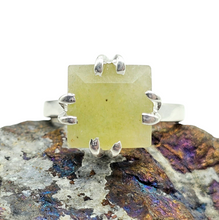 Load image into Gallery viewer, Square Emerald Ring, May Birthstone, Size 7, Sterling Silver, Natural Gemstone, Inspiration Stone, Action Stone - GemzAustralia 