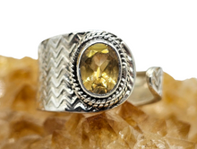 Load image into Gallery viewer, Citrine Ring, Adjustable Size, Sterling Silver, Oval Faceted, November Birthstone, Abundance Gemstone, Success Stone, Natural Gemstone - GemzAustralia 