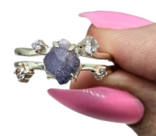 Load image into Gallery viewer, Raw Tanzanite Constellation Ring, Size 8, December Birthstone, Sterling Silver, Rough Tanzanite, Artisanal Piece - GemzAustralia 