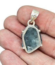 Load image into Gallery viewer, Raw Aquamarine Pendant, March Birthstone, Sterling Silver, Courage Gem, Communication with the Divine, Natural Rough Stone - GemzAustralia 