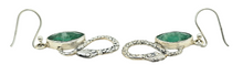 Load image into Gallery viewer, Emerald Snake Earrings, May Birthstone, Stone of Inspiration, Strengthens Memory, Infinite Patience, Deep Green Gemstone - GemzAustralia 