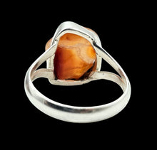 Load image into Gallery viewer, Rough Carnelian Ring, Size 8.5, Sterling Silver, Orange Gemstone, Artist's Stone, Confidence Stone, Raw Gem