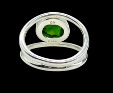 Load image into Gallery viewer, Raw Chrome Diopside Ring, Size 7, Siberian Emerald Gem, Sterling Silver, Holds Mysteries of the Universe - GemzAustralia 