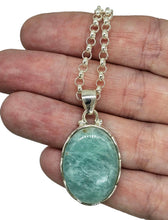 Load image into Gallery viewer, Peruvian Amazonite Pendant, Sterling Silver, Natural glowing seafoam blue green colour, amazing natural Gemstone - GemzAustralia 