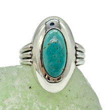 Load image into Gallery viewer, Blue Turquoise Ring, Size 8.25, Sterling Silver, Oval Shaped, Protection Stone, Love Rock, December Birthstone - GemzAustralia 
