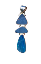 Load image into Gallery viewer, Australian Opal Pendant, Sterling Silver, October Birthstone, Blue, Red, Green Opal, Precious Gemstone, Pure Energy, Lucky Gem - GemzAustralia 