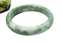Load image into Gallery viewer, Jade Bangle, 62mm Diameter, Green Nephrite Jade, Protection Gem, Lucky Gemstone, Good Fortune Stone, Good Luck Talisman - GemzAustralia 
